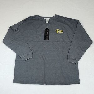 chicka-d Pitt‎ Panthers Spirit Jersey Oversized Long Sleeve Gray Womens XL NWT